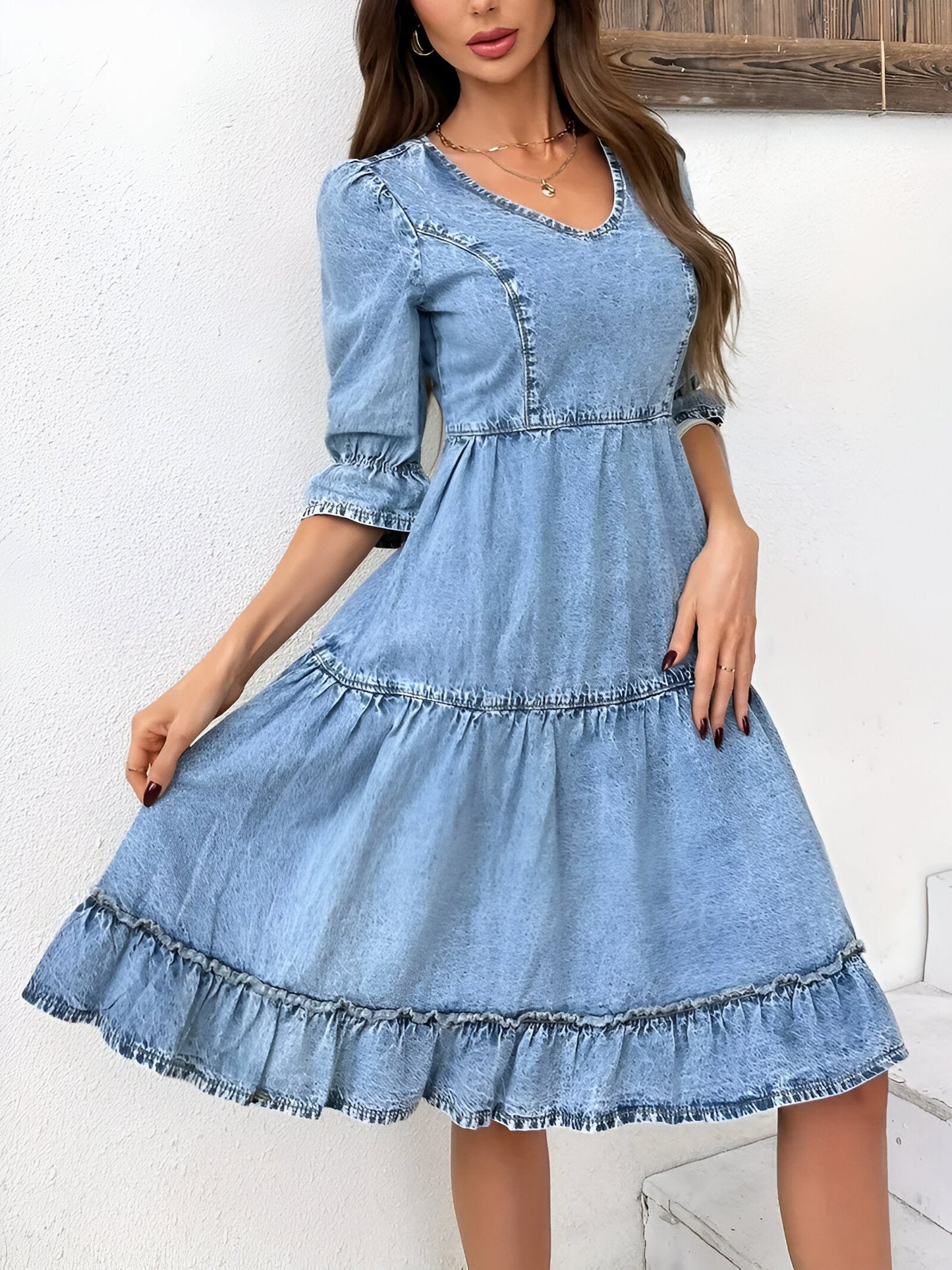 Mc | Elegant denim summer dress