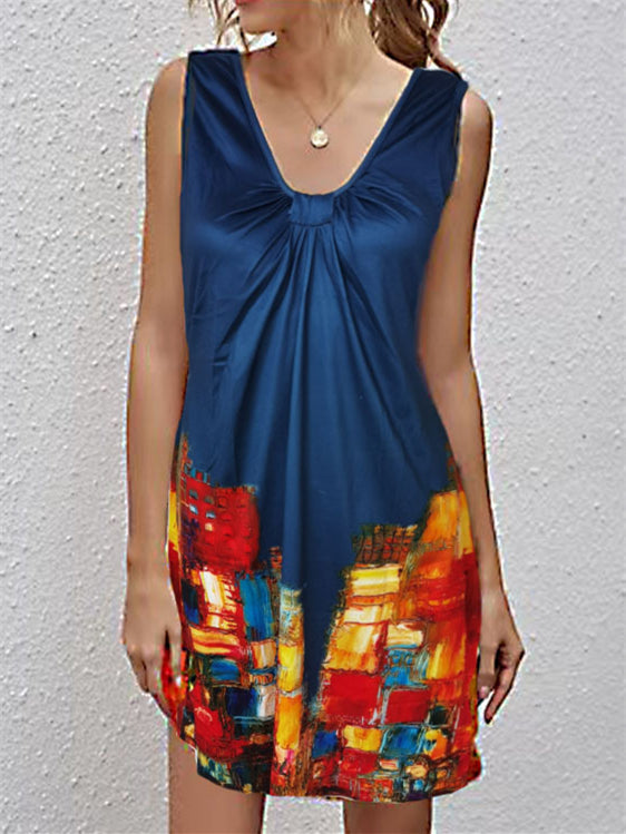 LD | Summer V-neck sexy print dress