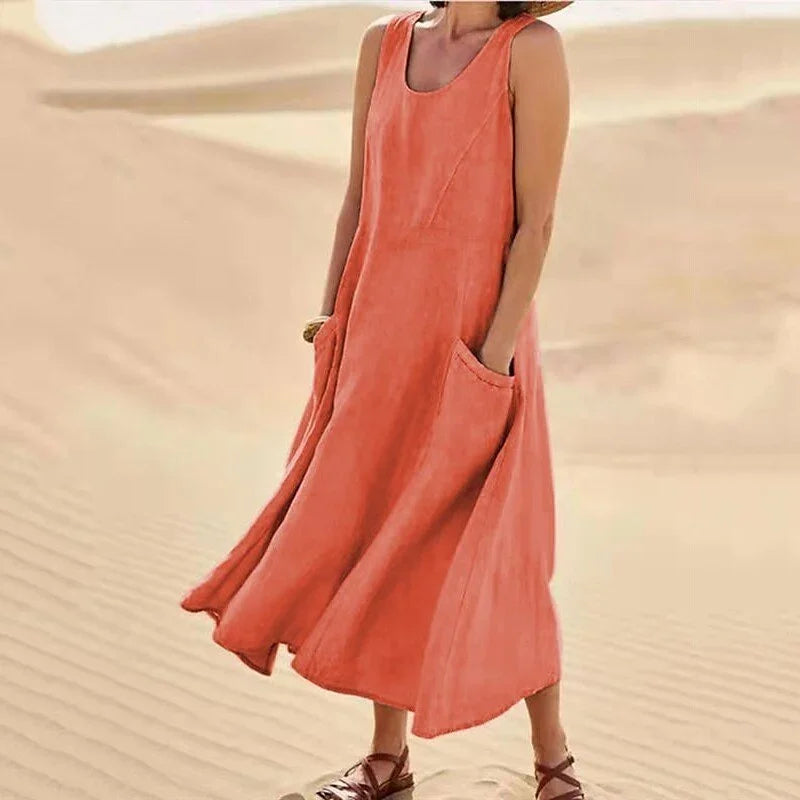 Sleeveless dress for ladies