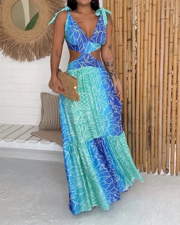 Midi dress with elegant print