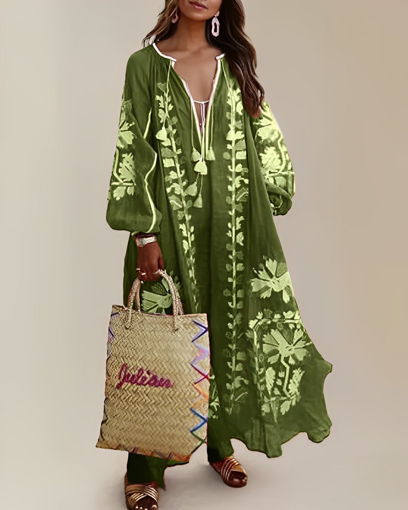 Lovia - Loose-fitting retro boho dress