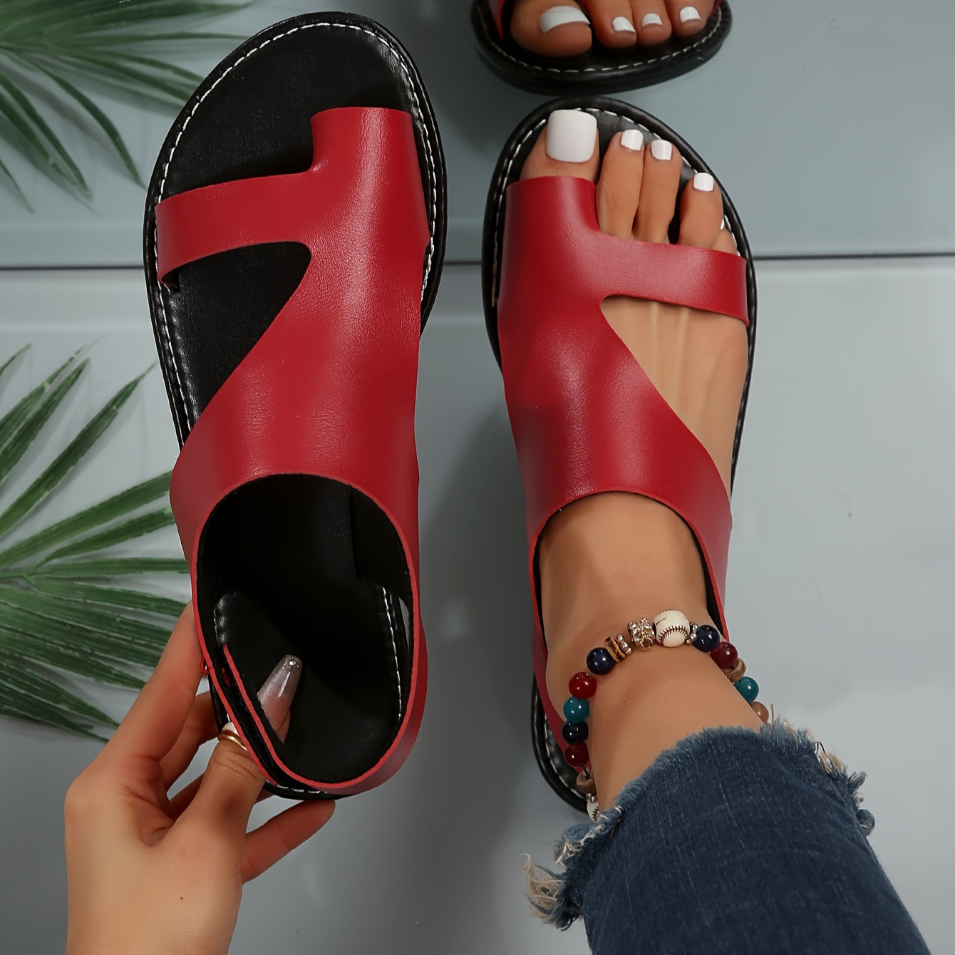 Fashionable open-toe sandals with cut-outs