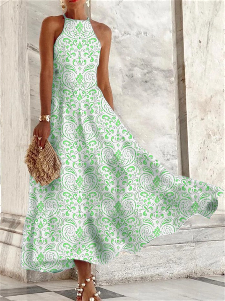 LP | Sleeveless long dress with print