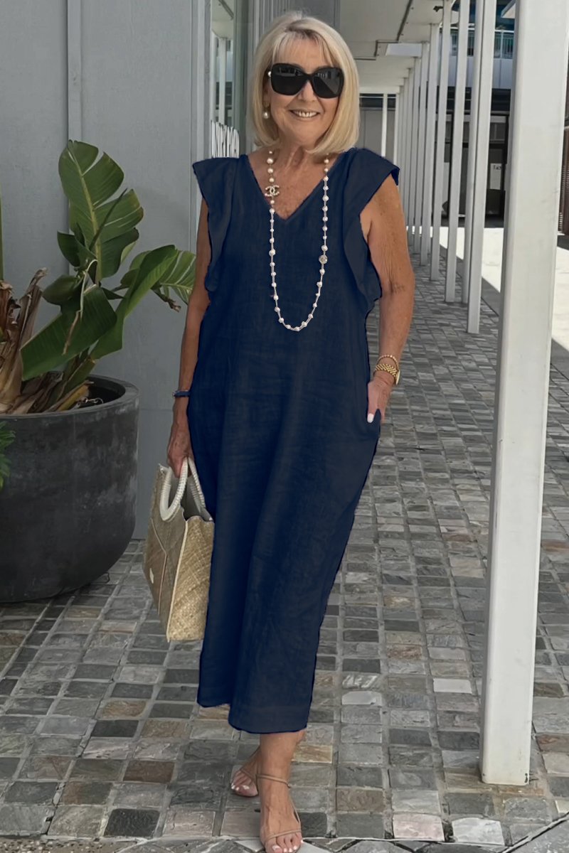 casual dress of cotton and linen