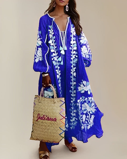 Lovia - Loose-fitting retro boho dress