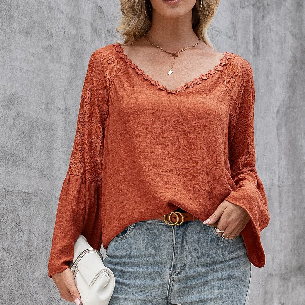Celeste long-sleeved lace blouse