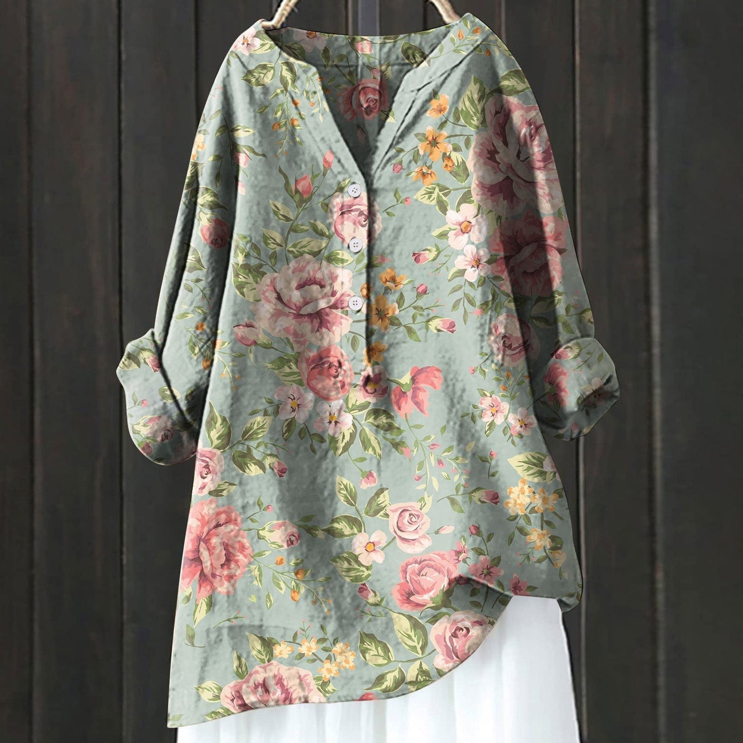 Mc | Flower Shirt Dress
