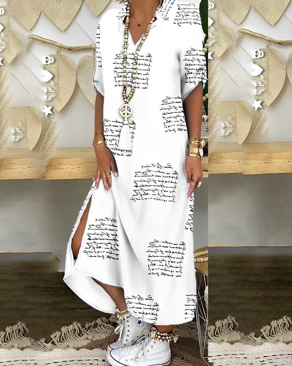 LP | Janssen - Dress with fashionable text print