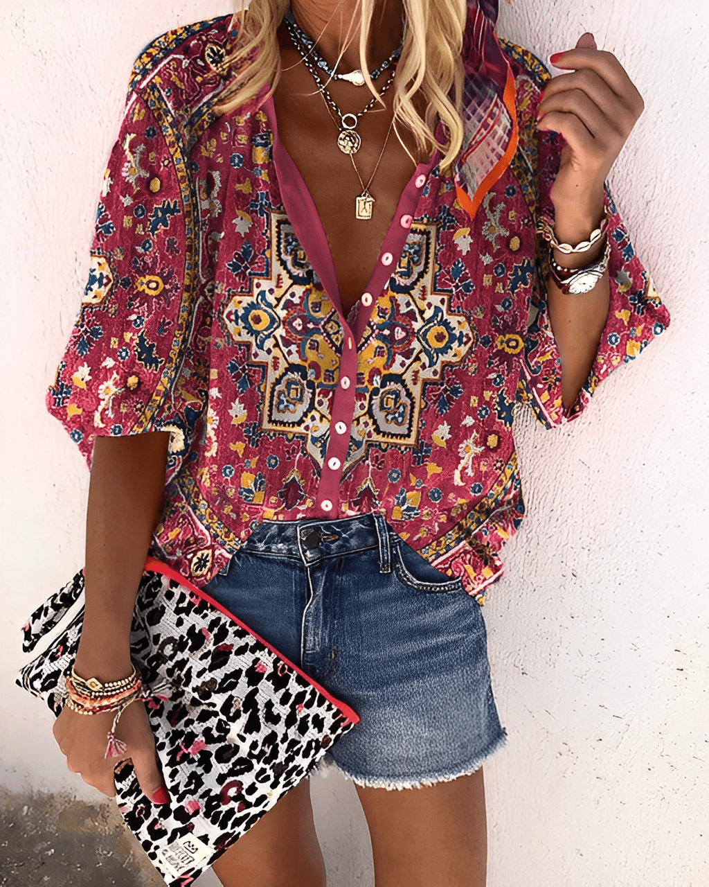LP | Janssen - Shirt with elegant print