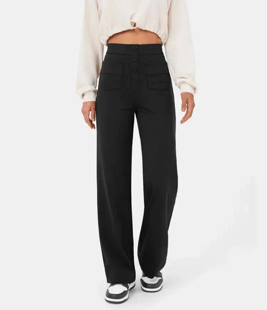Antonia - Elasticated high-waisted casual pants