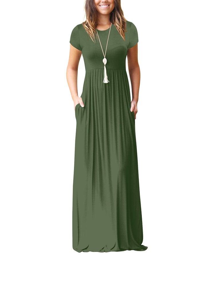 Maxi dress with short sleeves