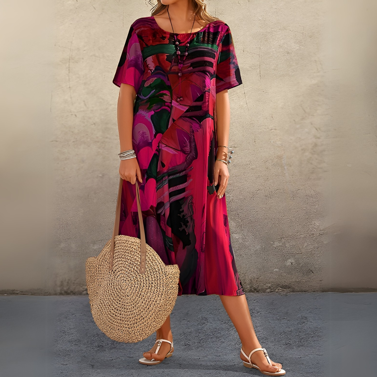 LD | Elegant, flowing floral dress