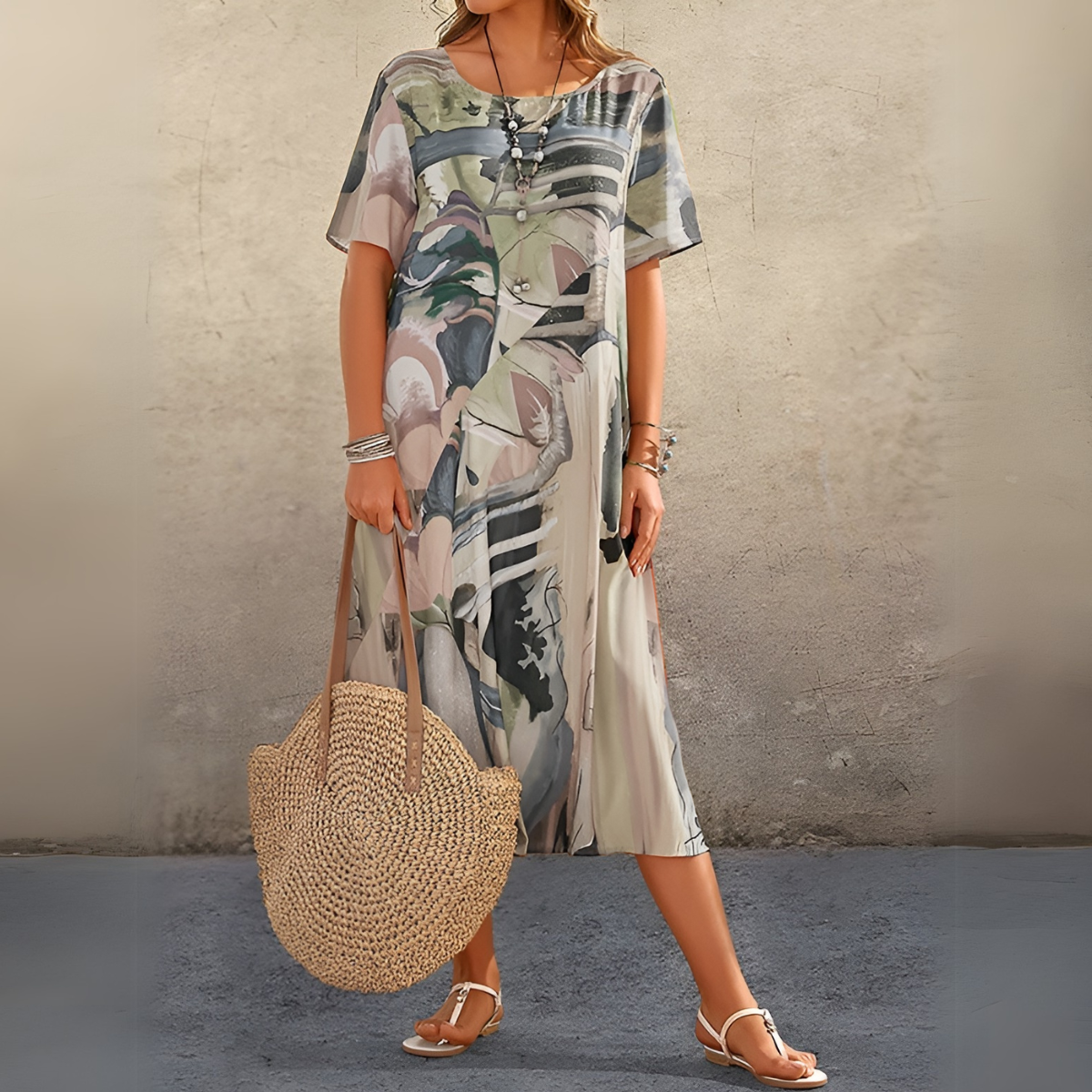 LD | Elegant, flowing floral dress