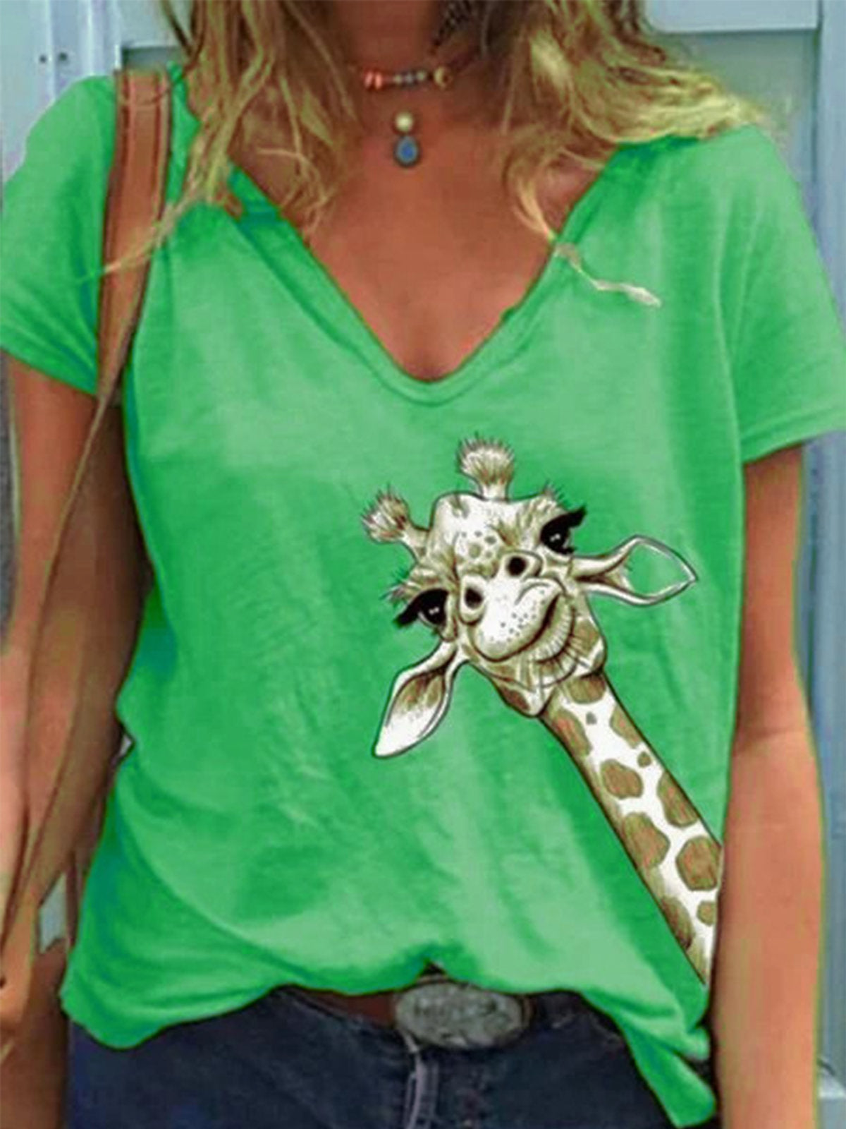 LD Short-sleeved T-shirt and V-neck with animal print