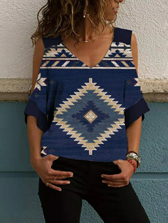 LD | Oversized T-shirt with loose shoulders and medium sleeves in a vintage look