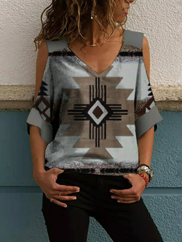 LD | Oversized T-shirt with loose shoulders and medium sleeves in a vintage look