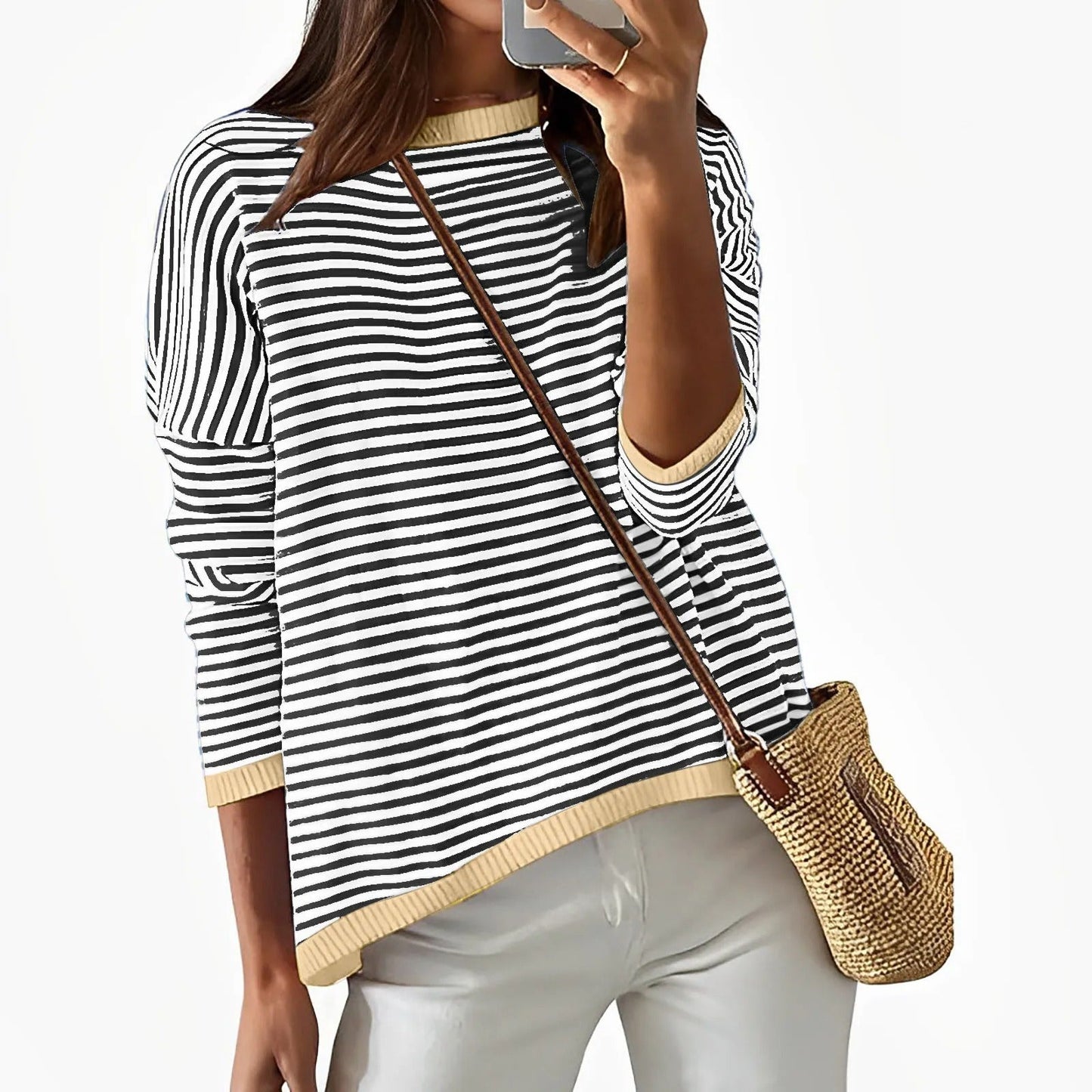 LP | Long-sleeved shirt in striped cotton