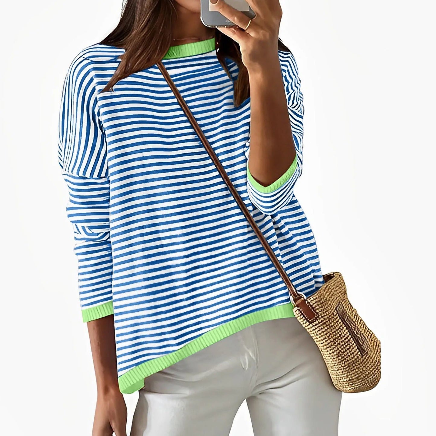 LP | Long-sleeved shirt in striped cotton