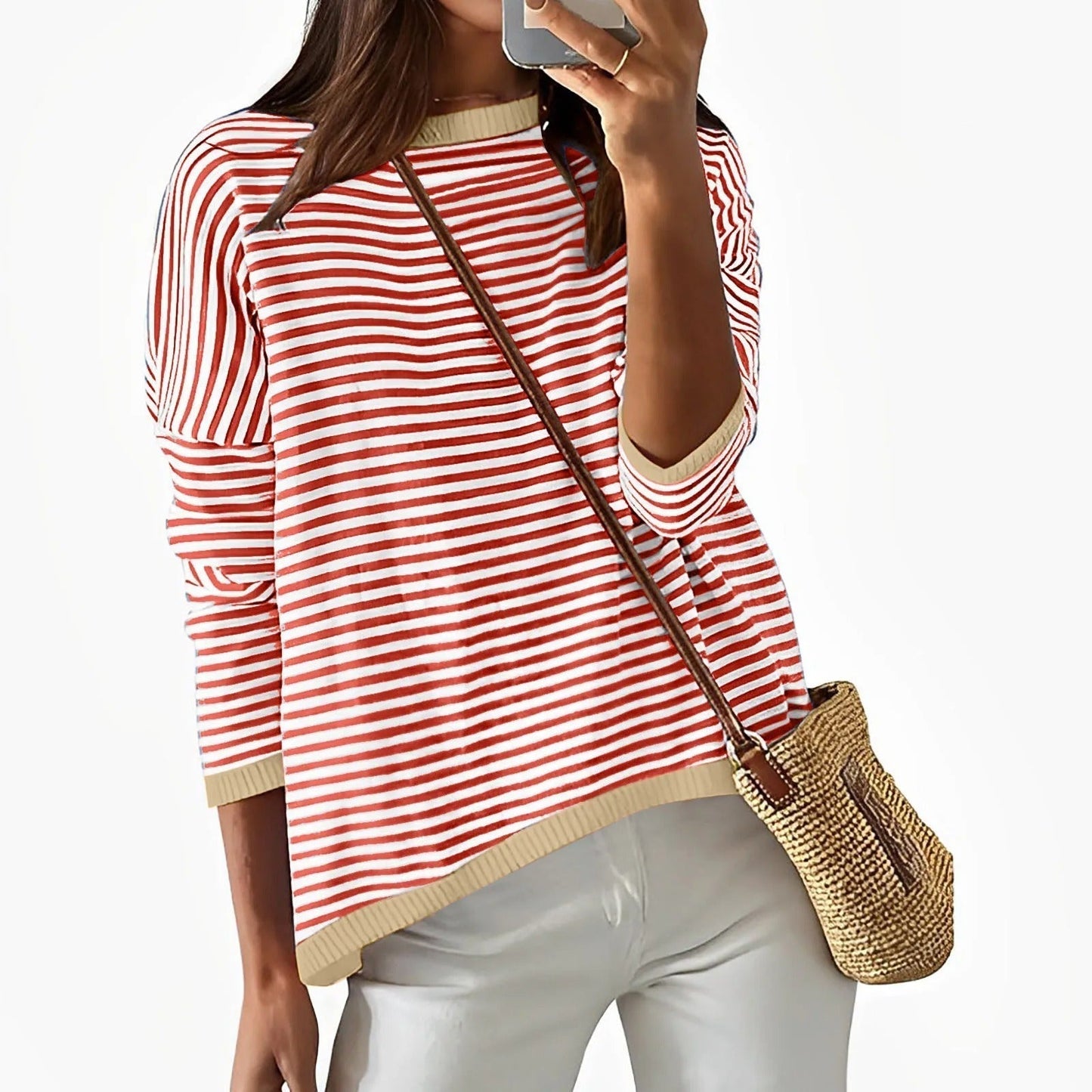 LP | Long-sleeved shirt in striped cotton