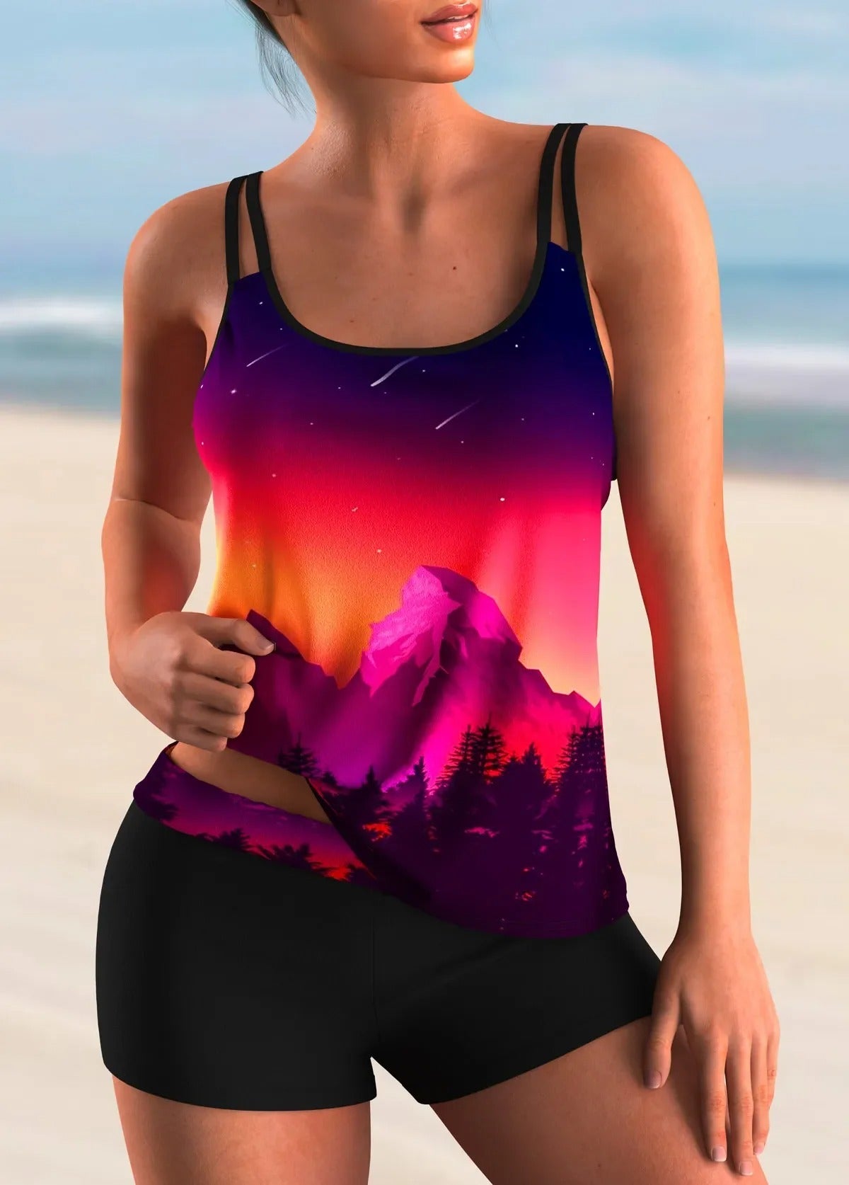 LP | Shaded floral tankini