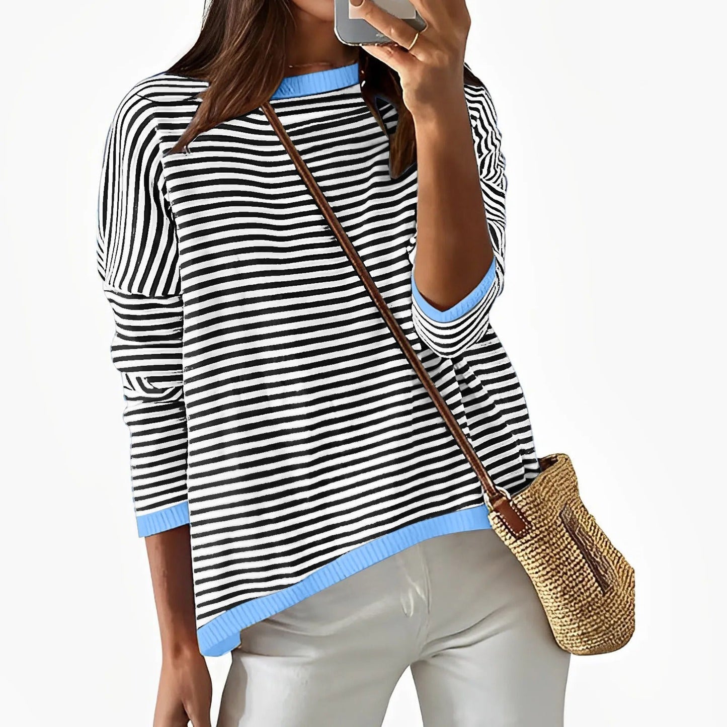 LP | Long-sleeved shirt in striped cotton