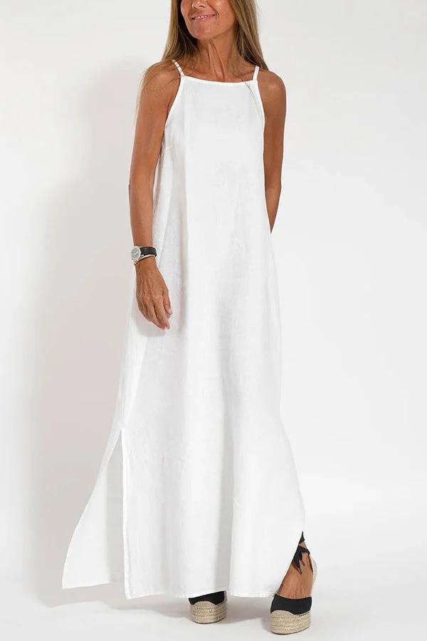Lightweight long dress with thin straps for a stylish summer look