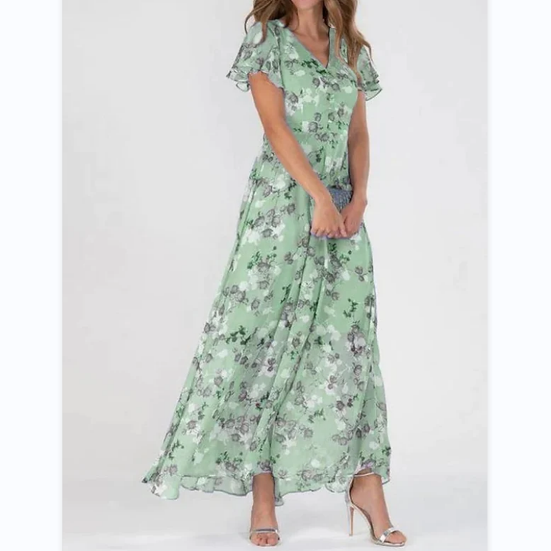 LD | Maxi dress with butterfly sleeves and floral print