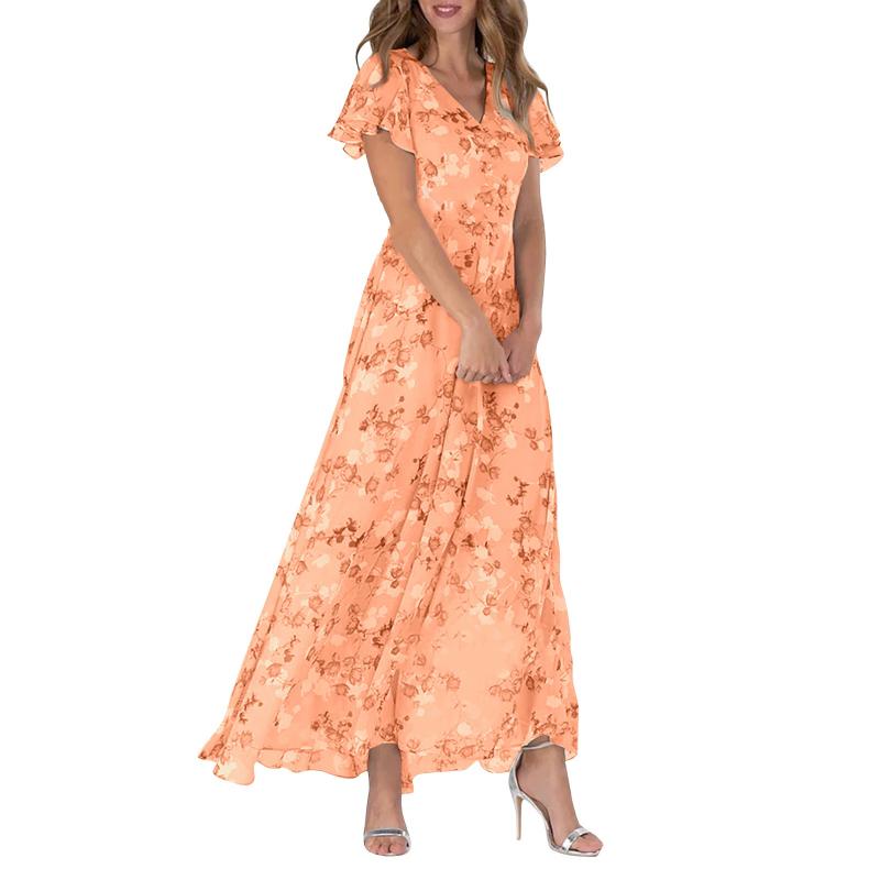 LD | Maxi dress with butterfly sleeves and floral print