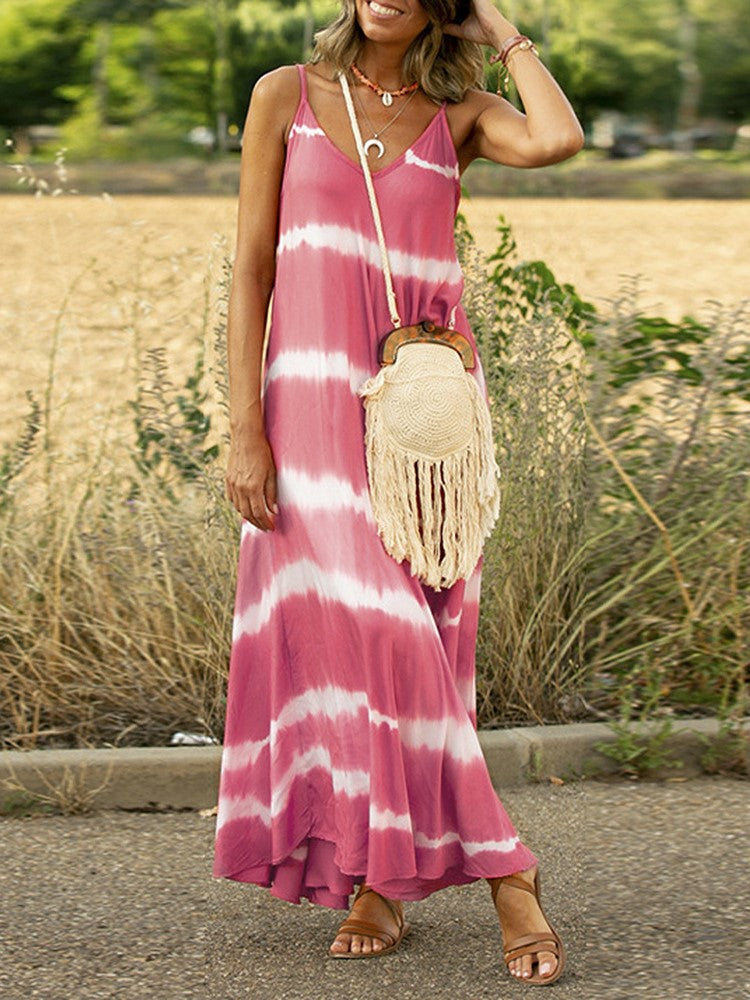 LD | Printed loose striped dress