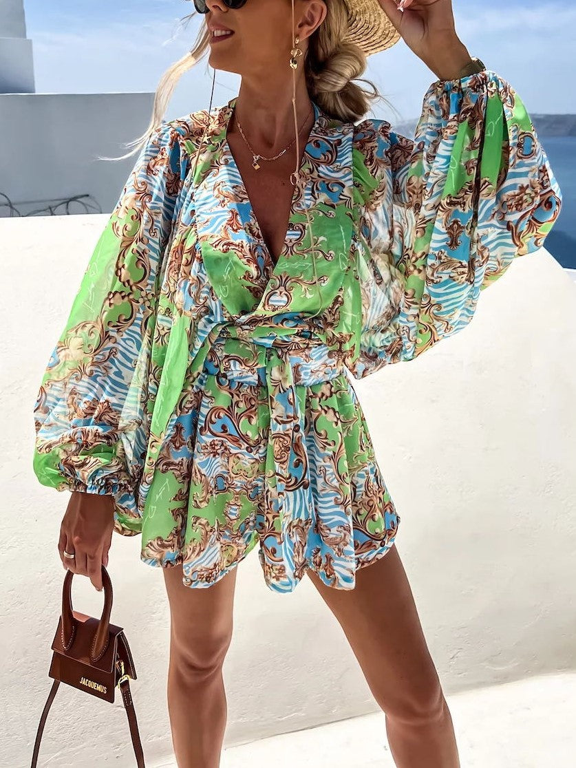 LD Beach Top and Pants Two-piece Suit