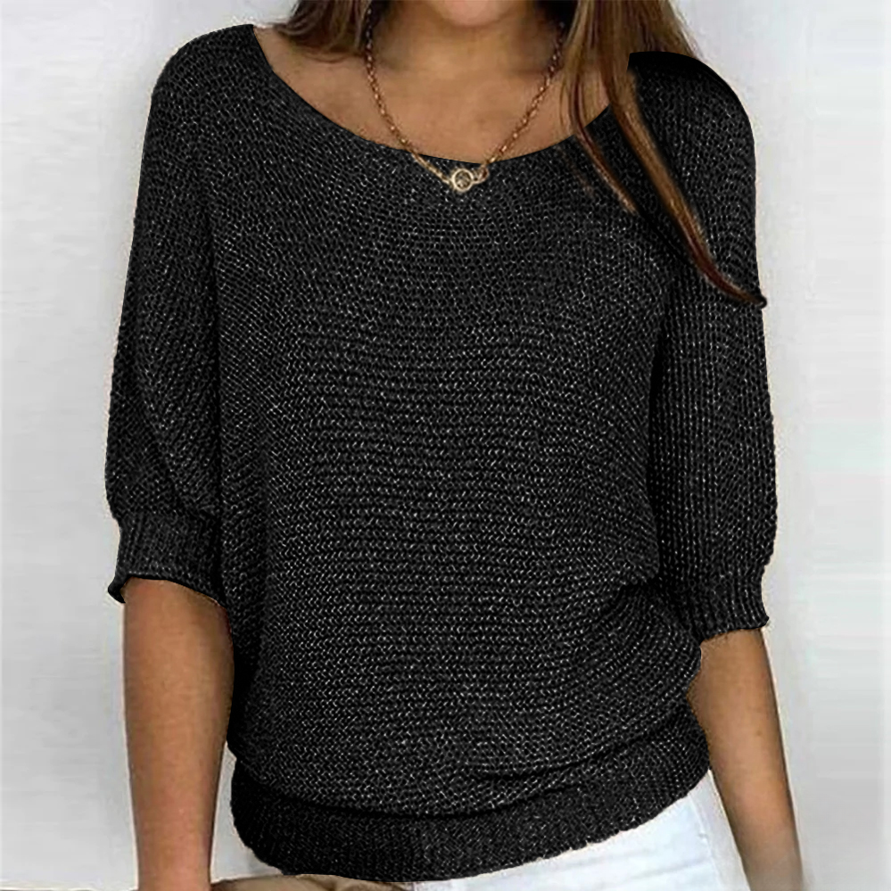 Shiny knit top for women