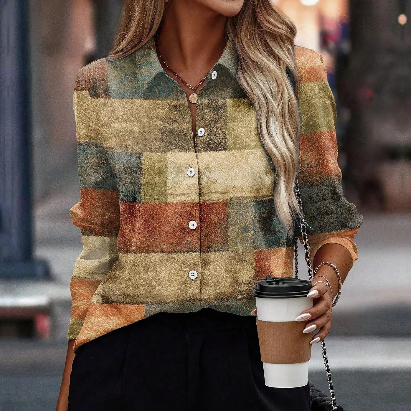 LP | Women's shirt with long sleeves and button placket