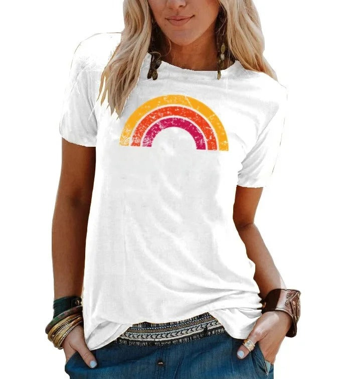 LP | Elegant rainbow retro good vibes t-shirt