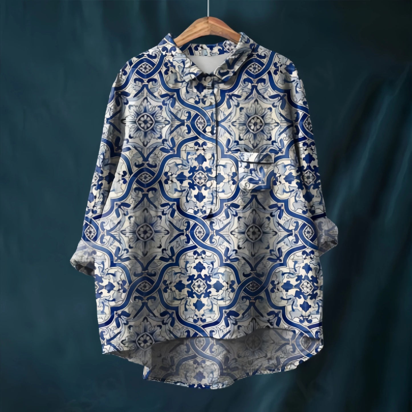 LP | Long-sleeved shirt with reversible collar and pockets