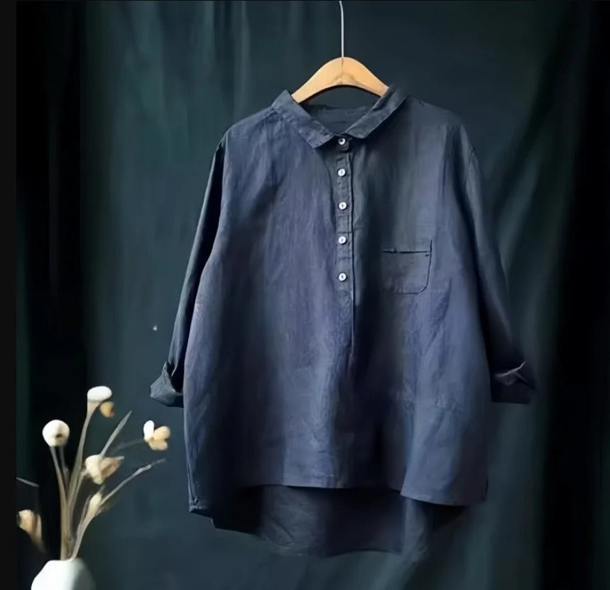 LP | Long-sleeved shirt with reversible collar and pockets