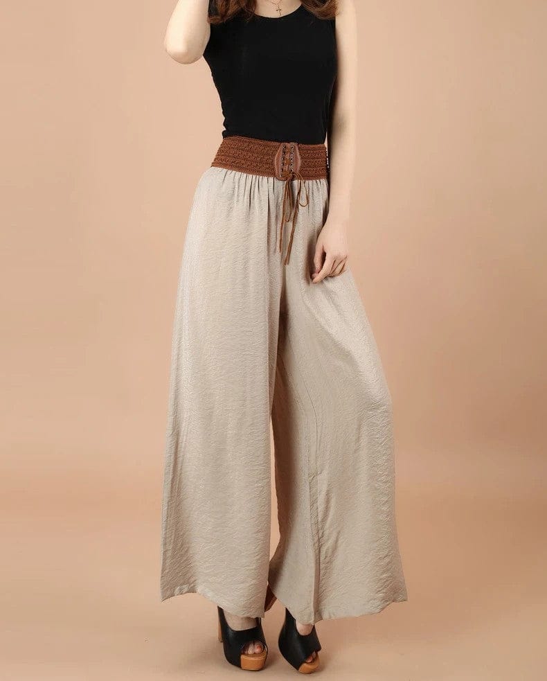LP | Clothing with lacing, high waist, wide legs, vintage pants
