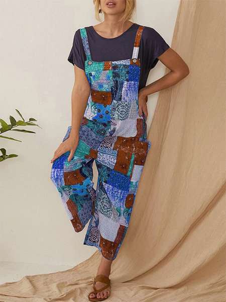 Casual statement plaid bag jumpsuit