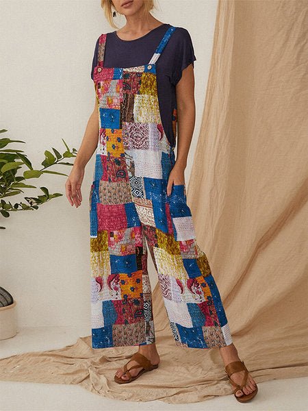 Casual statement plaid bag jumpsuit