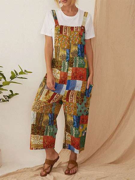 Casual statement plaid bag jumpsuit