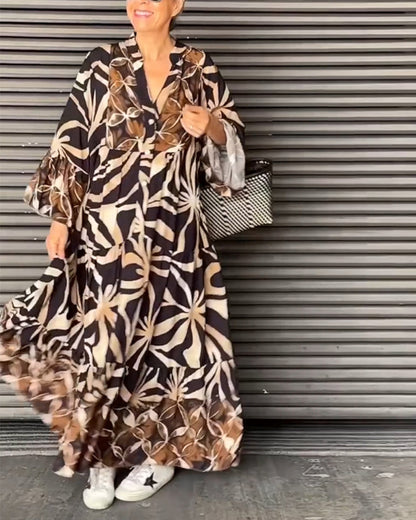 Mc | Loose-fitting printed vacation dress