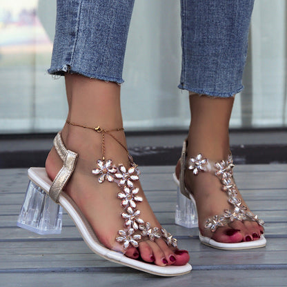 LP | Floral heels with rhinestones