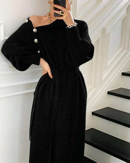 LP | Vintage knit dress with high neckline