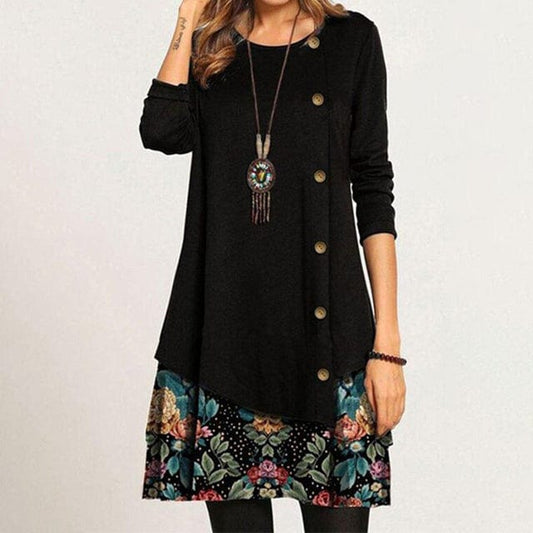Mc | Casual short vintage dress with cardigan for women