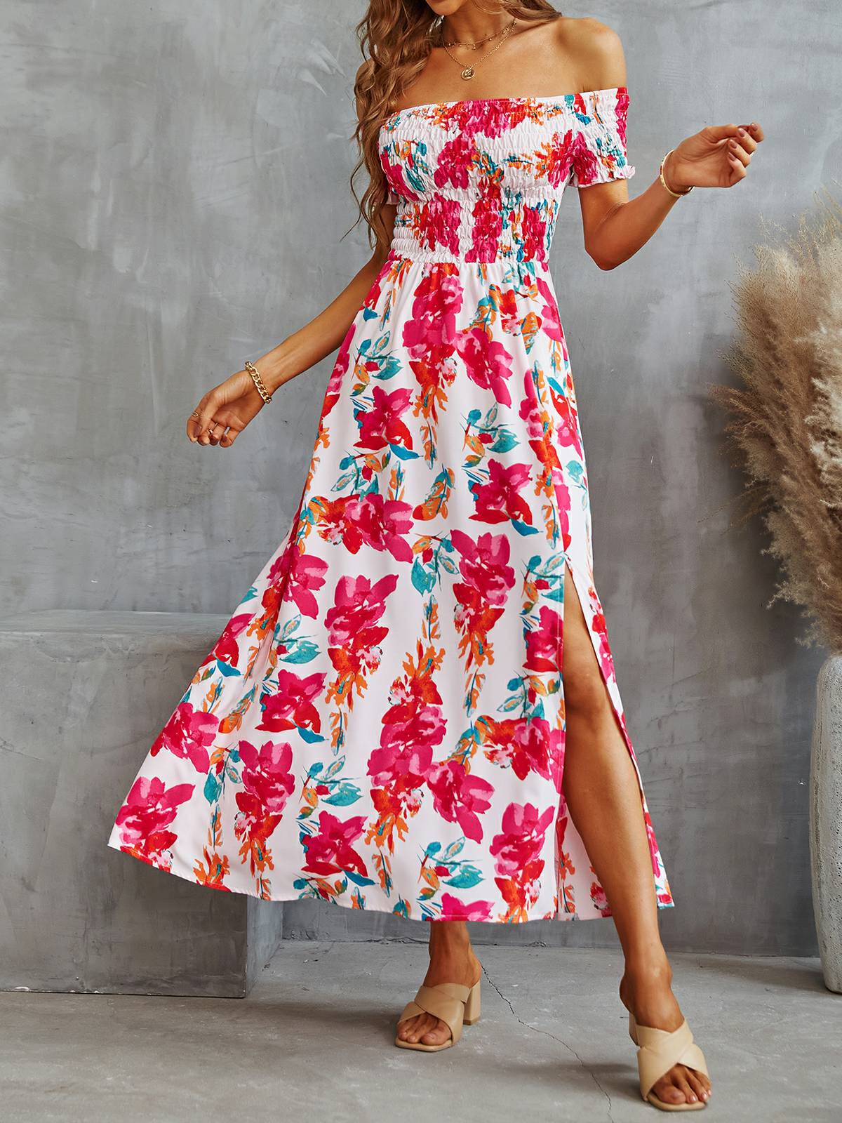 LD | Printed dress with split at the waist
