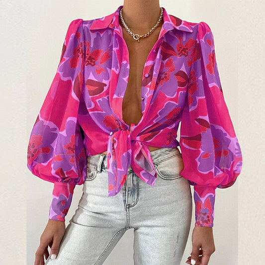 Luna Bloom - Tie-front blouse