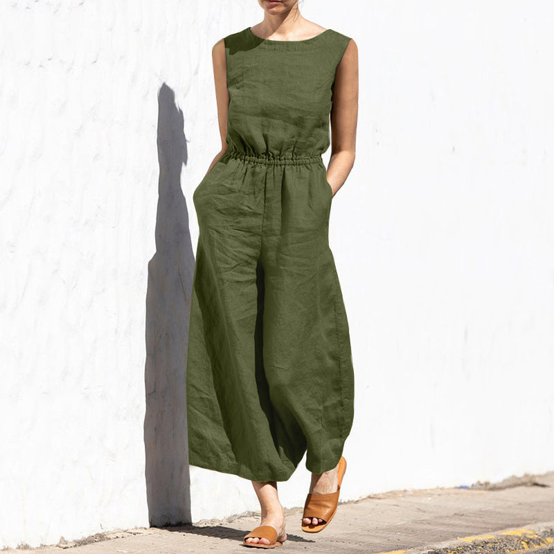 LD Sleeveless Fashion Casual Temperament Jumpsuit