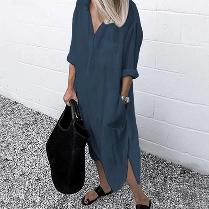 Mc | half-length cotton and linen blouse dress