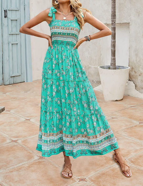 LP | Mila - Women's strapless summer long dresses with bohemian print