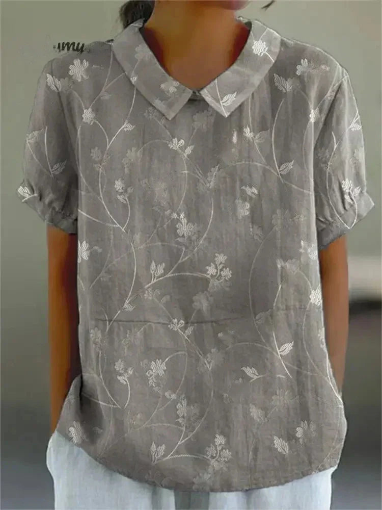 Blouse with floral print for men