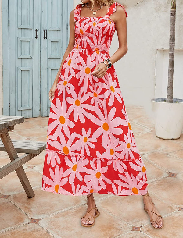 LP | Mila - Women's strapless summer long dresses with bohemian print